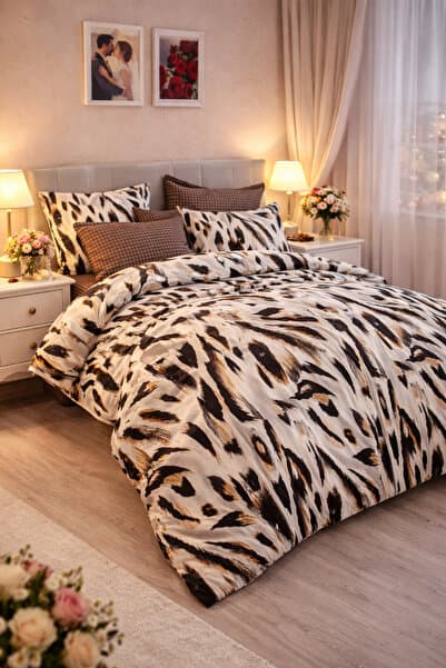 Lenjerie pat 6 piese cu elastic pentru Pat 160 si 180, microfibră soft, Made in Romania