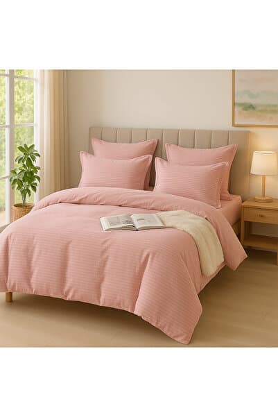 Lenjerie de pat ,Casa Pucioasa 4 piese ,Bumbac Damasc ,calitate premium -cearșaf elastic