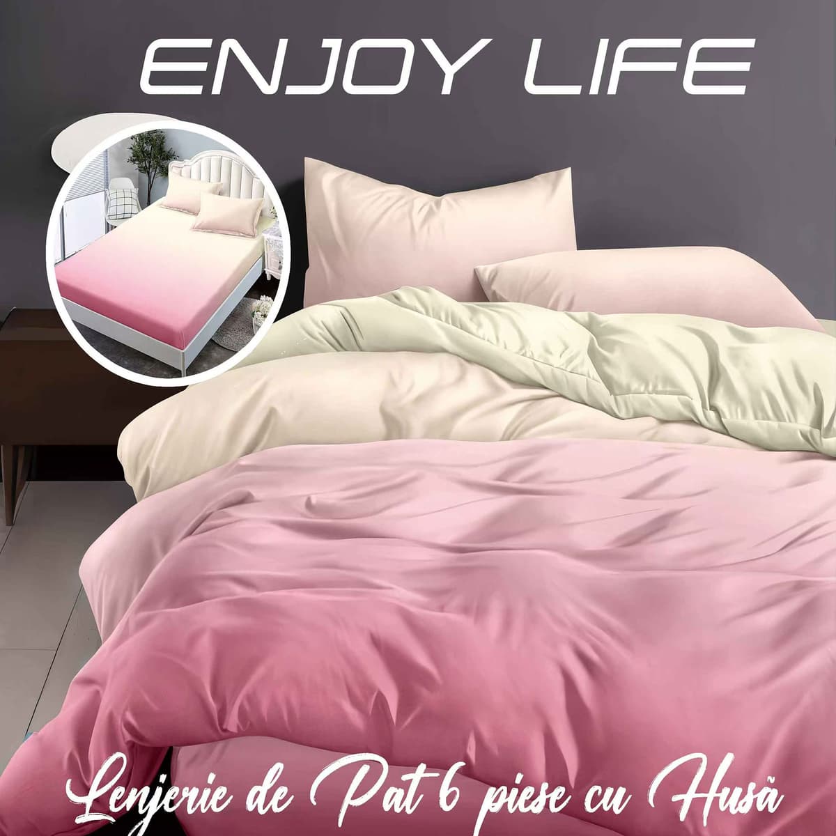 Lenjerie de pat Finet „Enjoy Life”