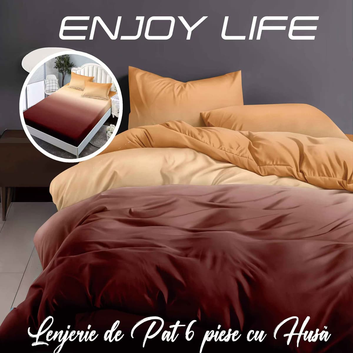 Lenjerie de pat Finet „Enjoy Life”