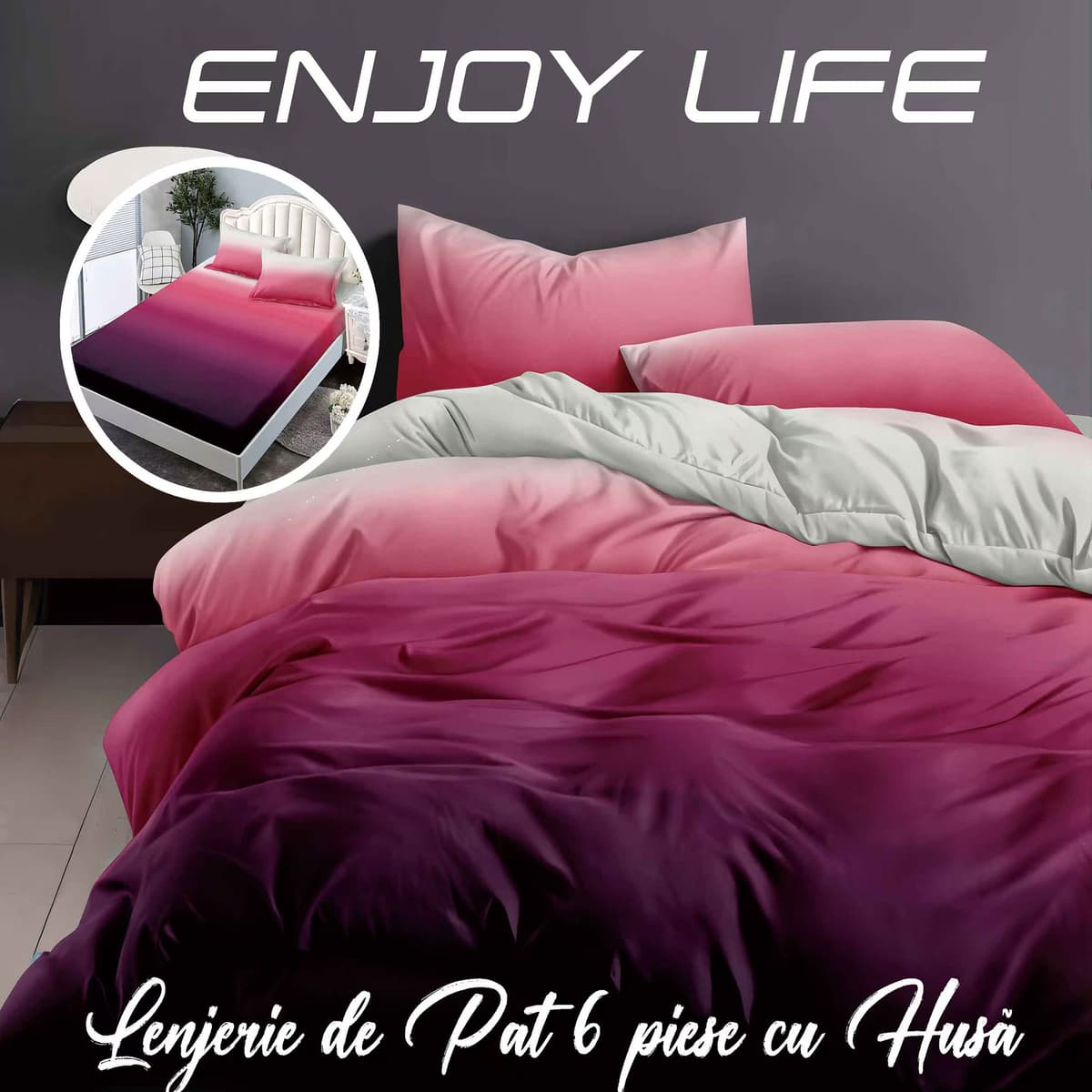 Lenjerie de pat Finet „Enjoy Life”