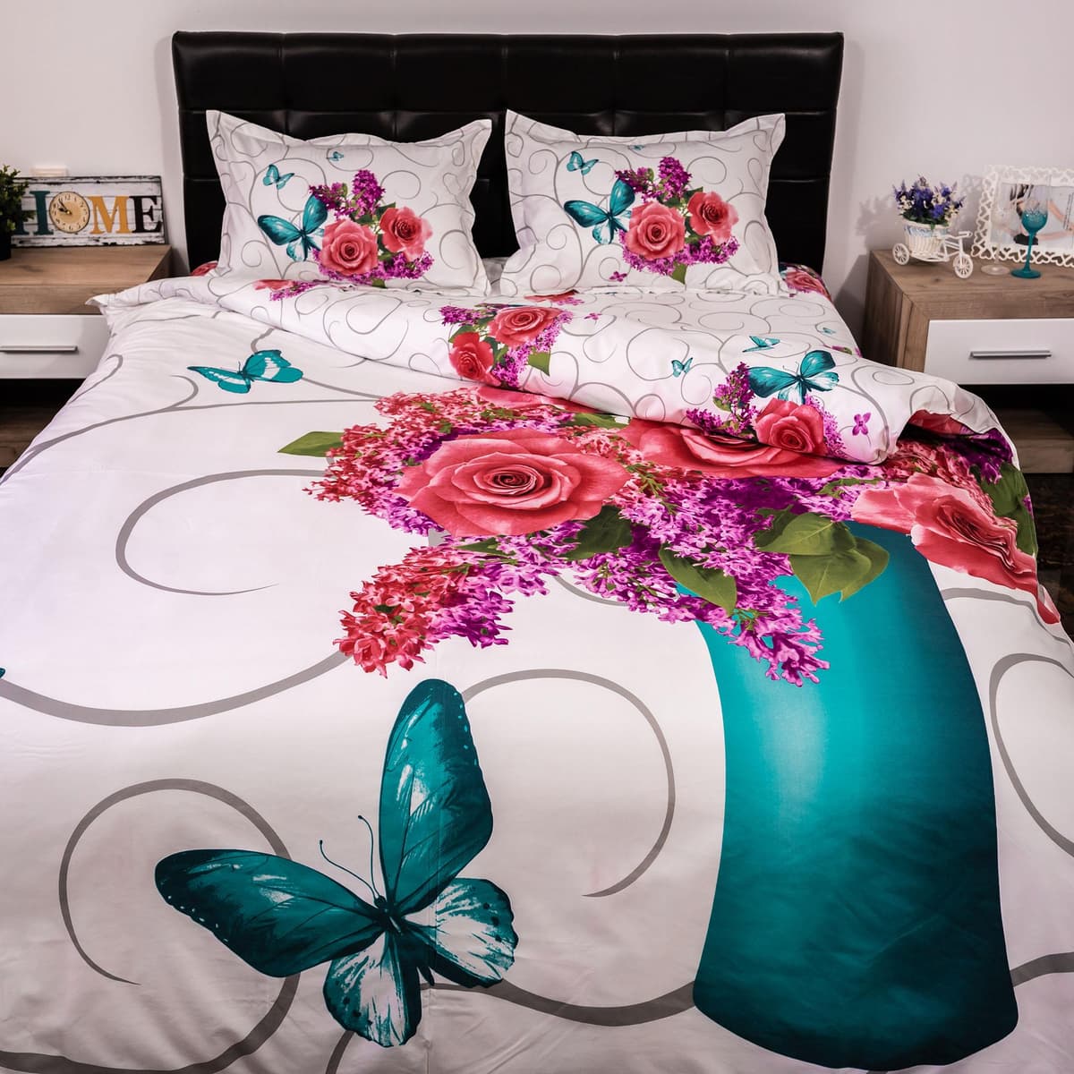 Lenjerie de pat digital print 3D (LILIAC FLOWERS)