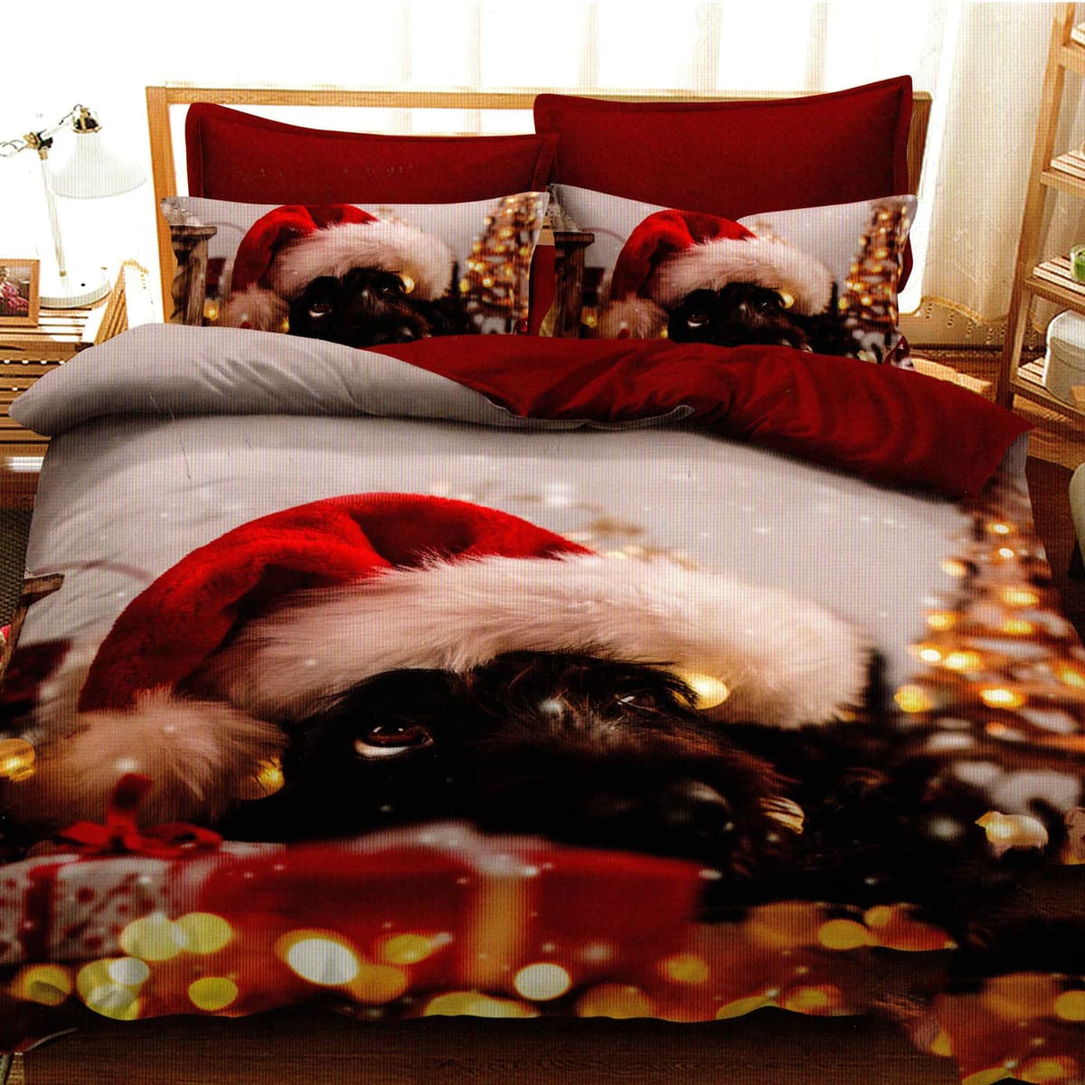 Lenjerie pat finet 3D 6 piese Craciun F-XMAS46