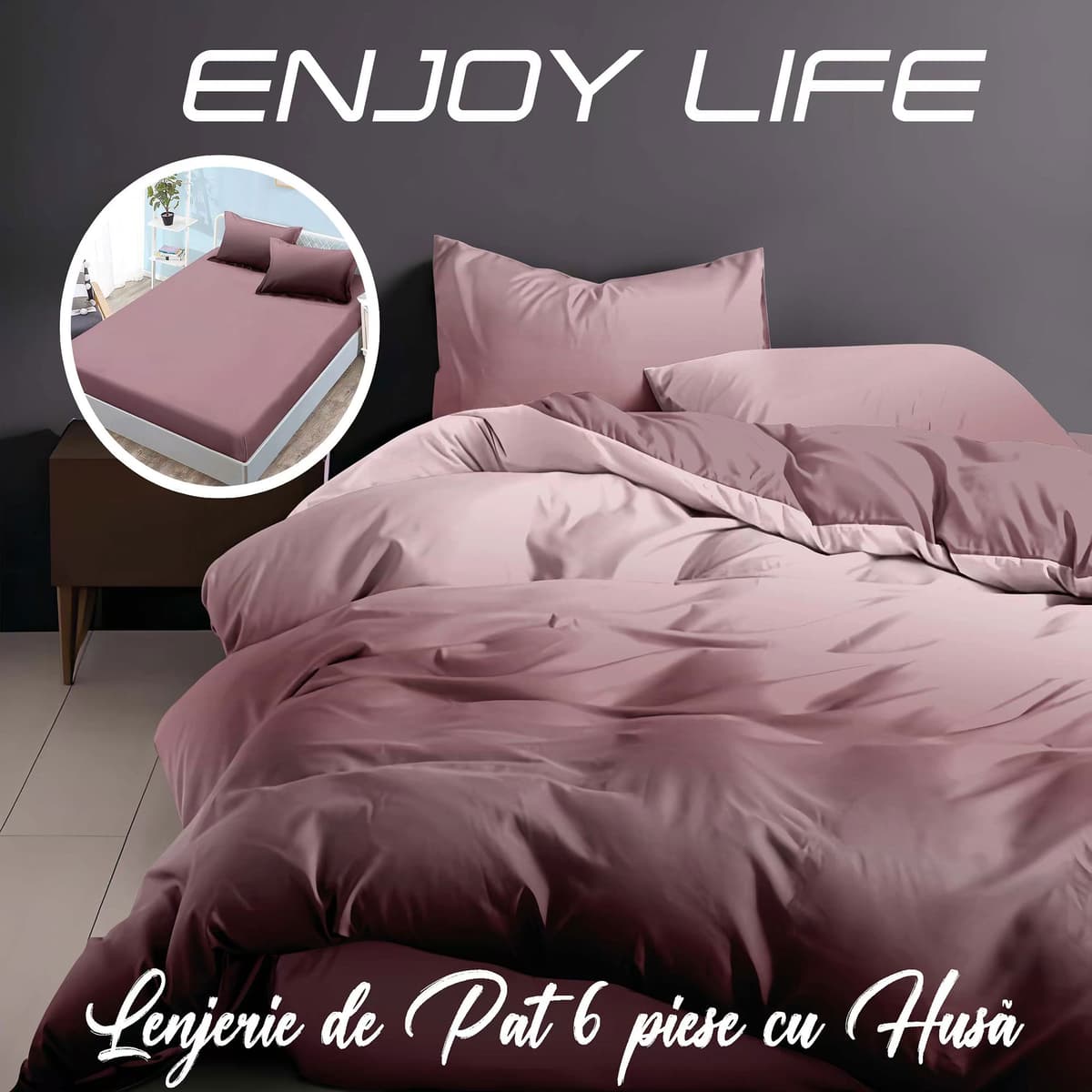 Lenjerie de pat Finet „Enjoy Life”
