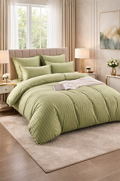6-Piece Damask Bedding Set with Elastic, Casa Pucioasa, Fine Damask, Luxury Hotel, 4 Pillows