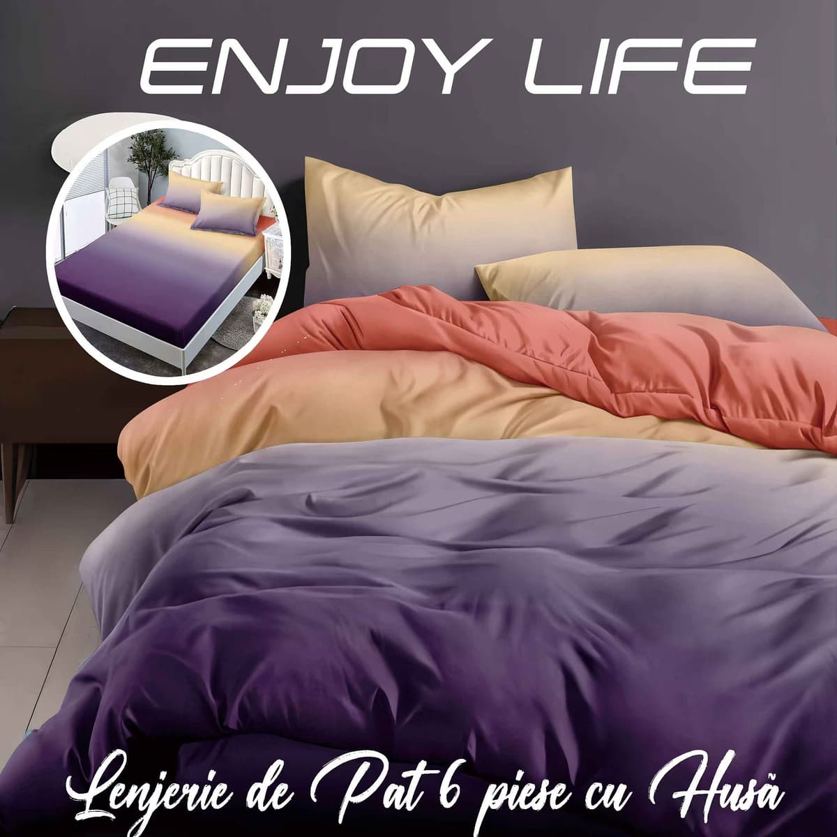 Lenjerie de pat Finet „Enjoy Life”
